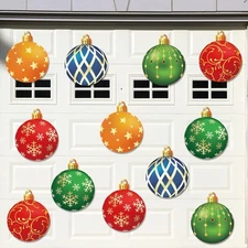 12PCS Christmas Garage Door Decorations Magnets Merry Xmas Theme Magnet Stick...