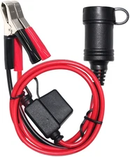 5FT 12V Female Car Cigarette Lighter Socket Extension Cord with Battery Alligato