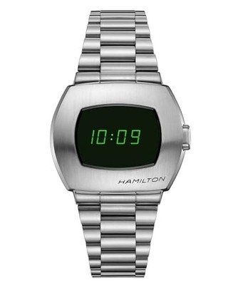 HAMILTON PSR Digital Quarz Uhr H52414131 Silber OLED LCD 100M Swiss Made JPN