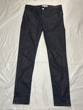 Mango Belle Cotton Dark Blue Pants Stretch Fit Shimmer Women’s 8