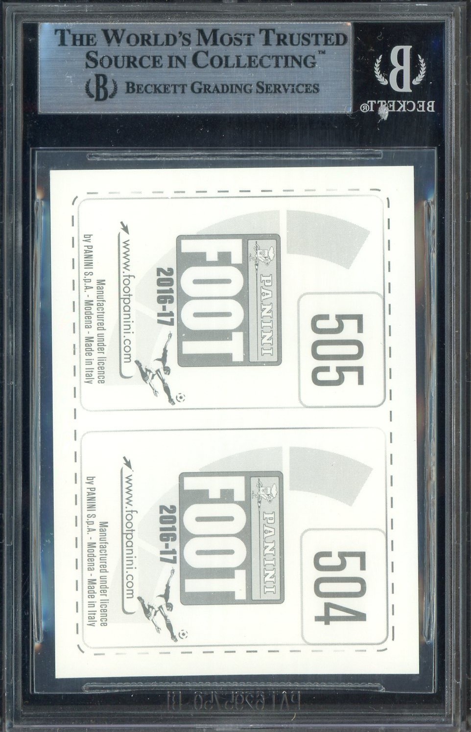 #1 2016 Panini Foot Ligue 1 Stickers Soccer #504 Kylian Mbappe RC Rookie BGS 9 view 2