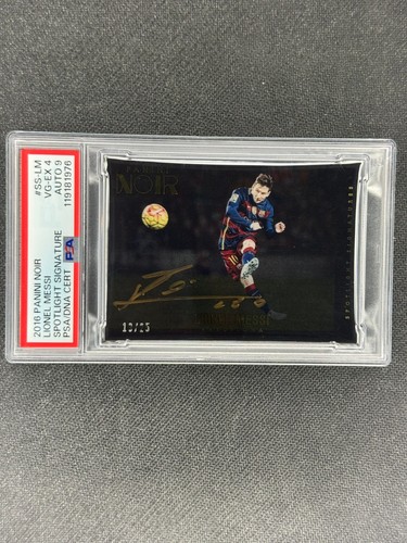 2016 Panini Noir Spotlight Signature Lionel Messi /25 PSA 4/9 AUTO