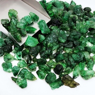 195 Ct Zambian Green Emerald Uncut Precious Gemstone Rough Lot