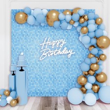 Shimmer Wall Backdrop Baby Blue Square Sequin Panel 36 Pcs,