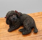 Vintage OOAK Hand Painted Poodle Dog Artisan Dollhouse Miniature 1:12 — photo 1