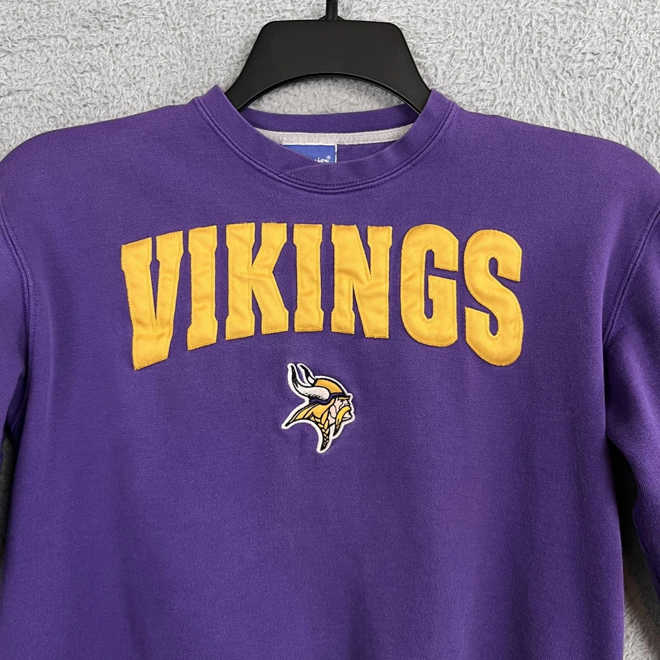 Sudadera Minnesota Vikings JUVENTUD Grande Púrpura NFL Fútbol Cuello Redondo Campeón Foto 4 de 4