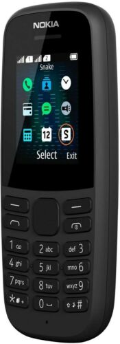 Nuovo Nokia 105 Dual SIM nero sbloccato cellulare base (SIM gratuita) 4a edizione - Foto 1 di 9