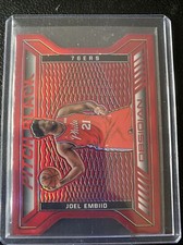 2020-21 Panini Obsidian Pitch Black Electric Etch Red Flood Joel Embiid #3 76ers