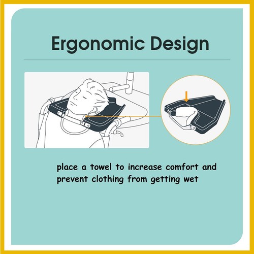 Washing Hair Sink Basin Shampoo Tray Patient Elderly Salon Medical Patient Home - Picture 9 of 10