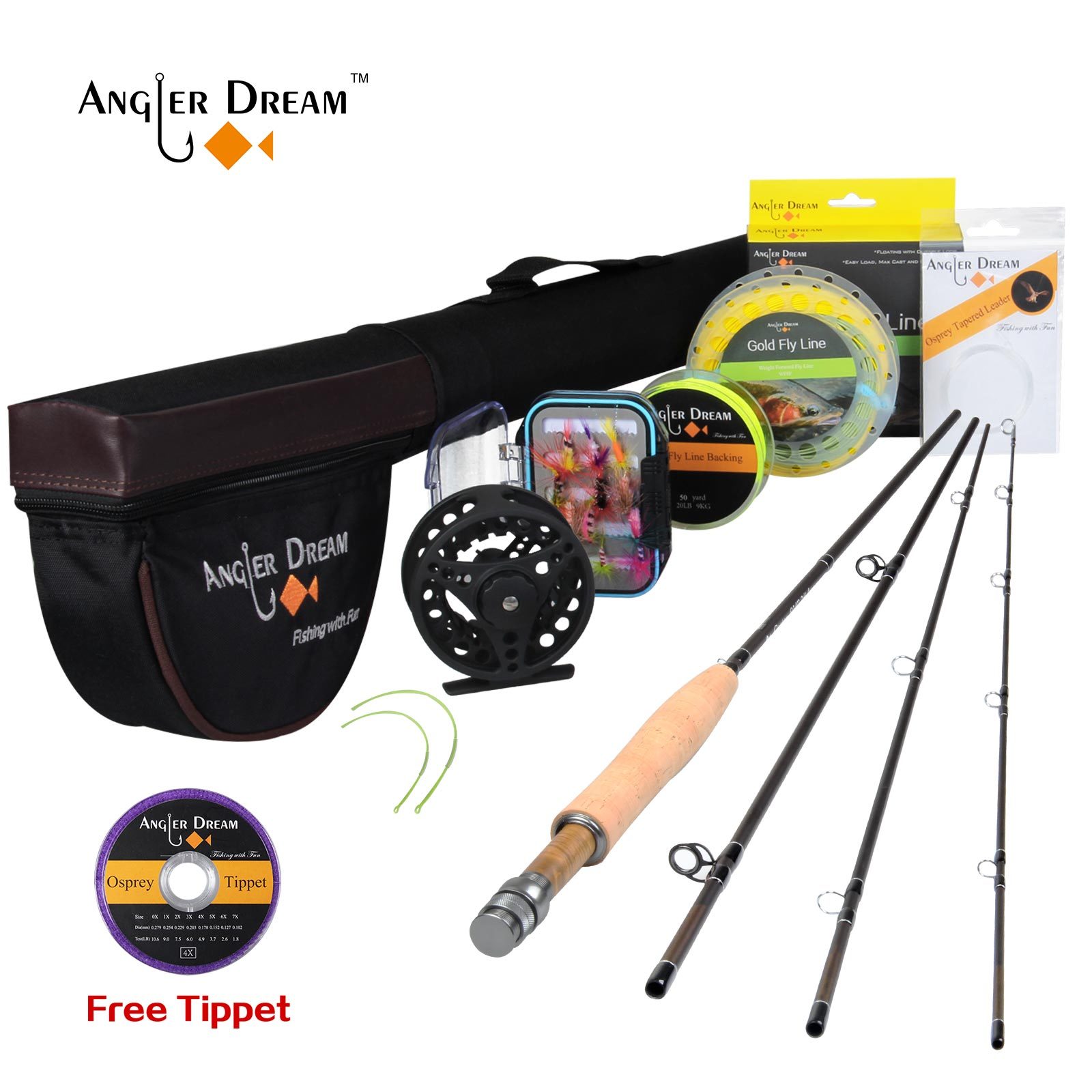 Combo De Peso 3 5 8 pesca con mosca Fibra de Carbono Varilla de mosca portátil, Carrete, libre Tippet Combo De Peso 3 5 8 pesca con mosca Fibra de Carbono Varilla de mosca portátil, Carrete, libre Tippet