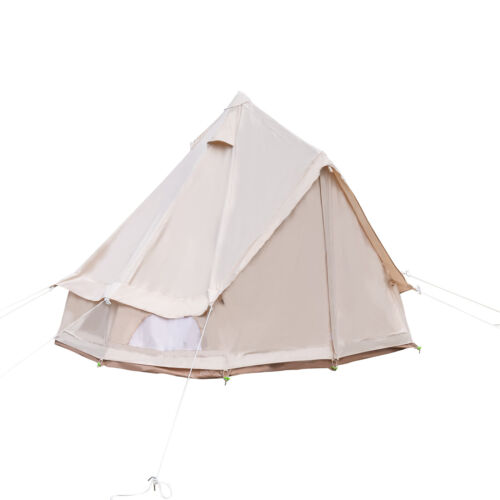 Tenda Glamping Lusso Tutto l'anno Vita Poliestere Cotone Campana Tenda 3m Impermeabile - Foto 16 di 20