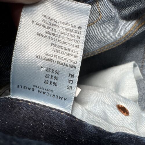 American Eagle Selvedge Jeans Herren Gr. 36x32 Blau Button Fly Slim Flex Straight 30 - Bild 4 von 19