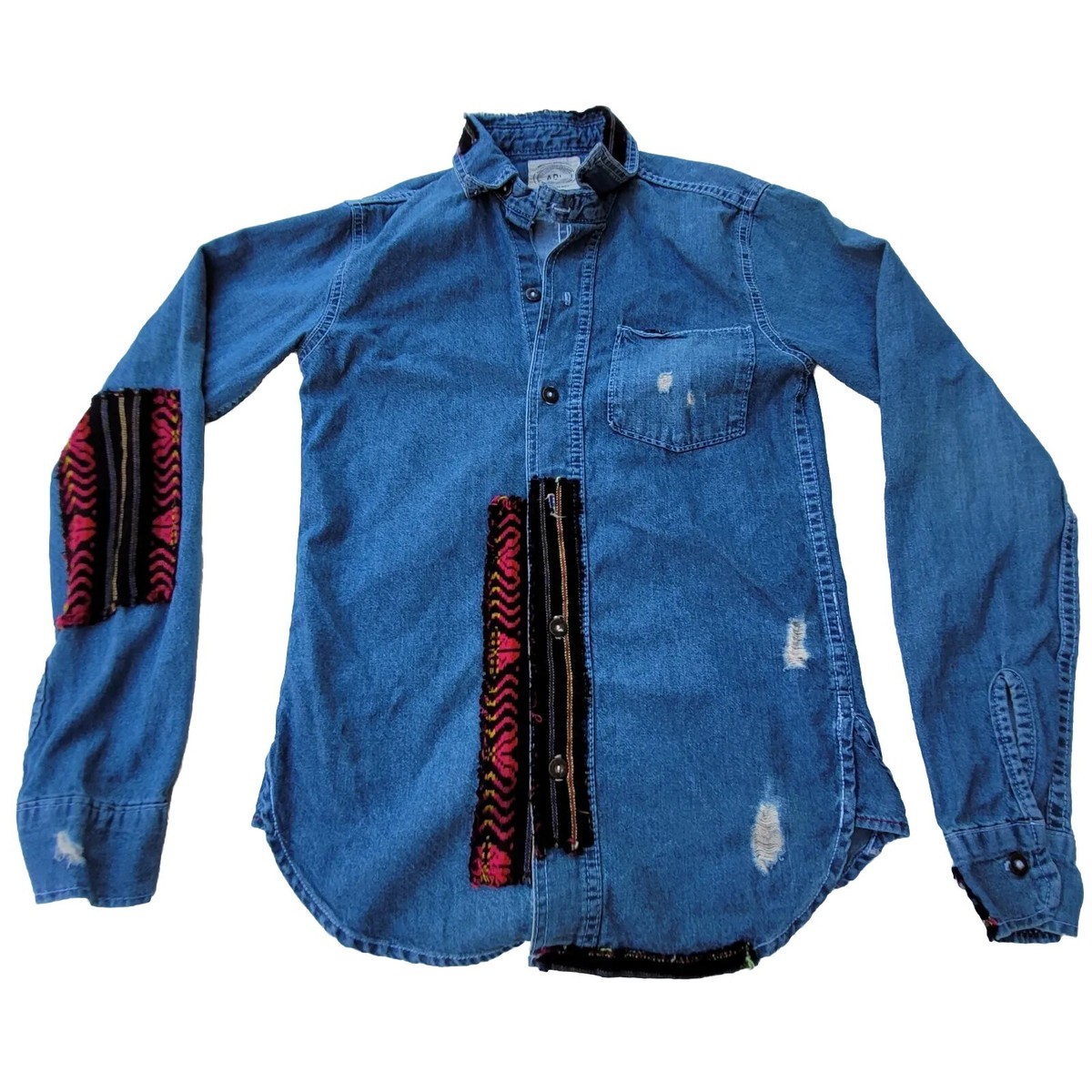 Anthropologie Artisan De Luxe ADL Embroidered Patchwork Denim