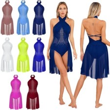 Women's Bodysuits Sleeveless Rompers Lyrical Dresses Cross Front Rhinestones