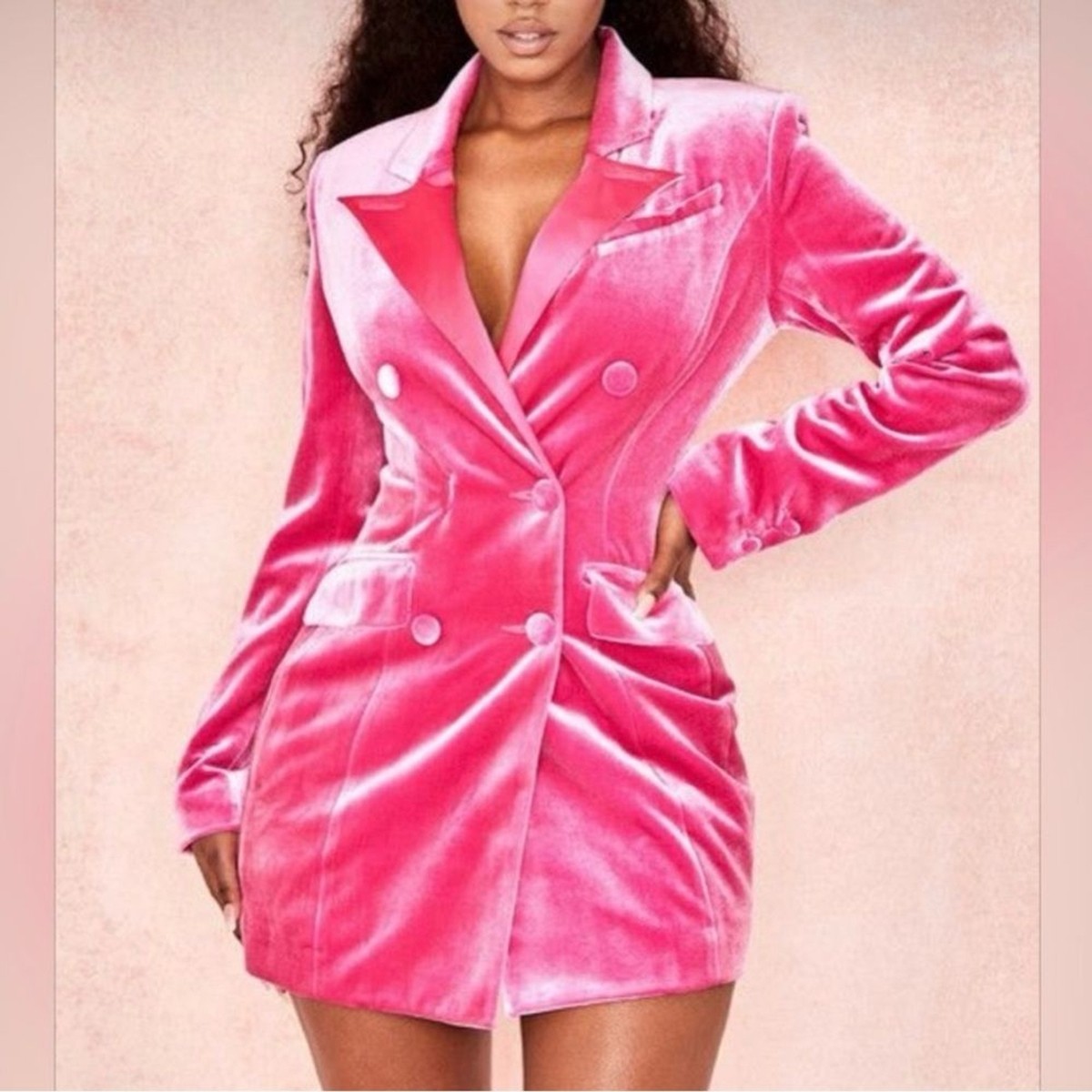 Cape Coat House Of Cb Pink Coat House Of CB Cristalle Pink Velvet