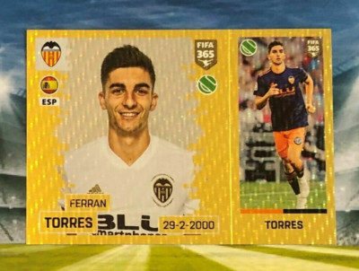 ⚽️ Panini Fifa 365 2018-19 Ferran Torres Rookie Gold Foil sticker New ...