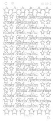 Spiegel-Stickerbogen Frohe Weihnachten Platinum 100 x 230mm