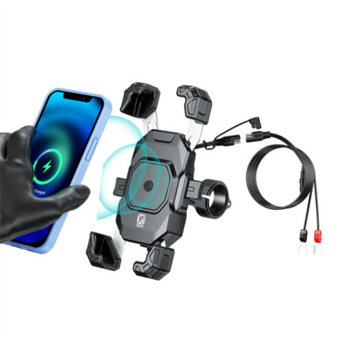 15W 360° Qi Handy Halterung Motorrad Halter mit Induktive Ladefunktion universal - Bild 2 von 16