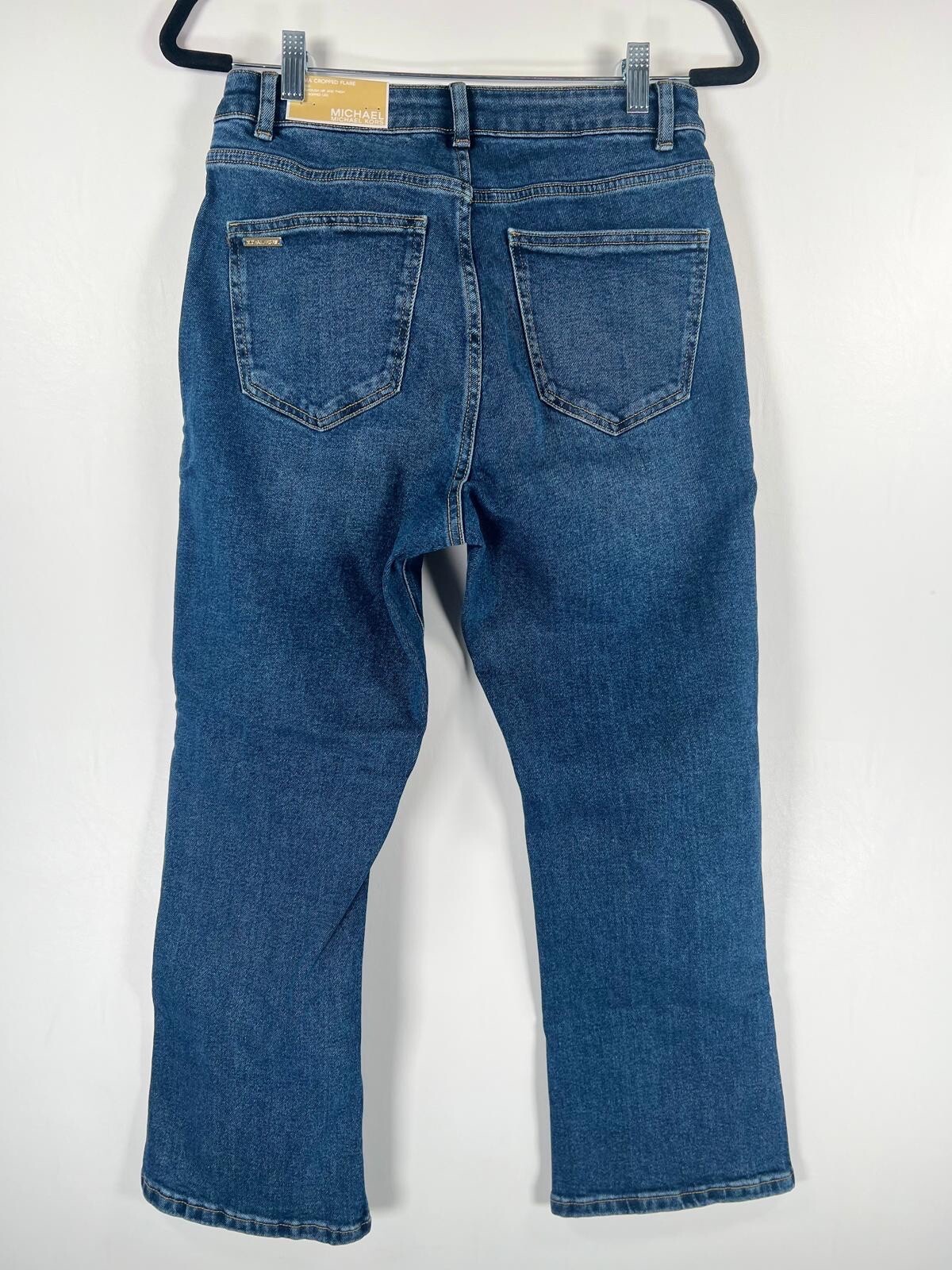 NWT MICHAEL KORS SELMA CROPPED FLARE HIGH-RISE Jeans LAKEBLUEWSH QS4905NE9Z Sz 6 thumbnail 3