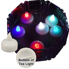 Qty 6 Battery Operated FLOATING Multicolor LED Tealights Tea Lights Flameless