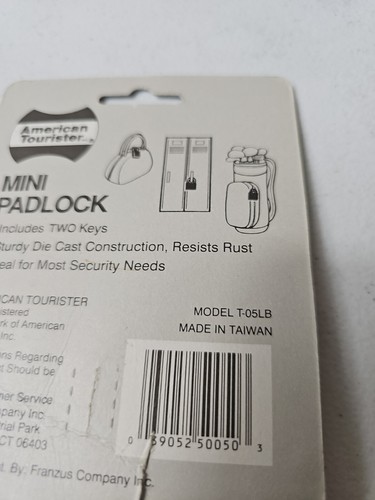 American Tourister Mini Vorhängeschloss mit 2 Schlüsseln - Modell T-05LB NEU - Bild 10 von 11