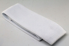 New Bright White Knit Knitted Tie Necktie Slim Skinny Narrow Square Woven 2.5in
