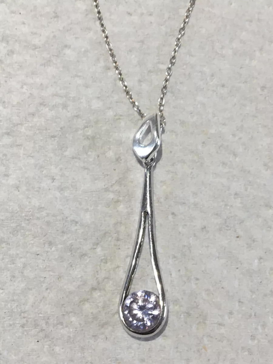 Diamonique solitaire best sale necklace