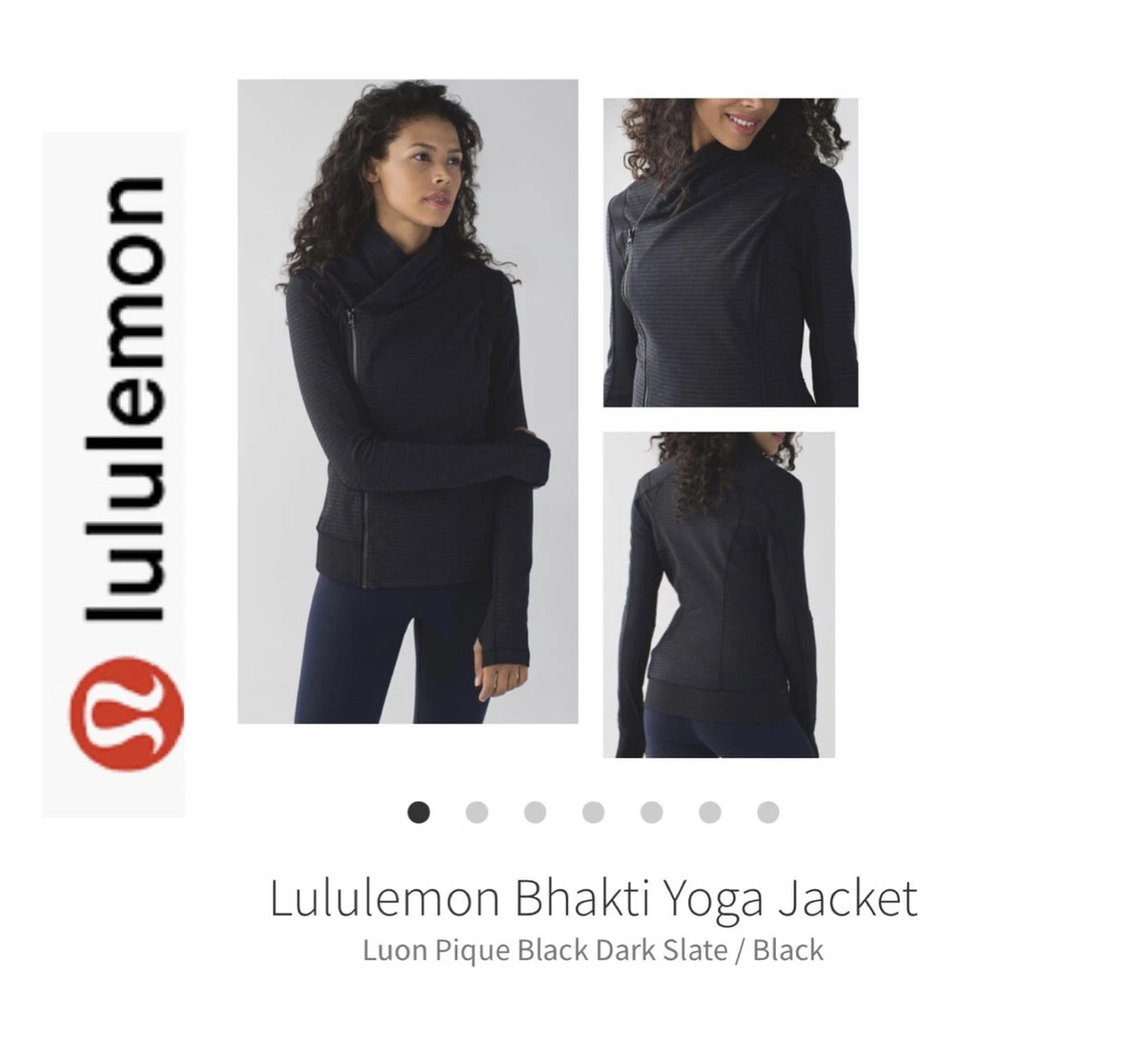 Lululemon Bhakti Asymmetrical Zipper Jacket. Pique Gray/Black