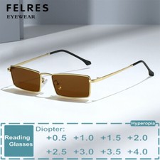 Metal Square Tinted Reading Glasses Fashion Unisex Outdoor Presbyopic Sunglasses