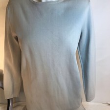 Fendas Haute Couture Womens Sweater Dress Gray Ribbed Jewel Neck Long Sleeve M