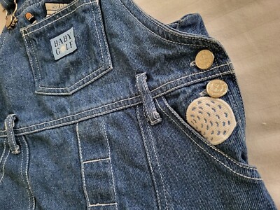 Vtg Golf Denim Overalls Shorts Baby Boy's Golf Club Size 24 M Snap