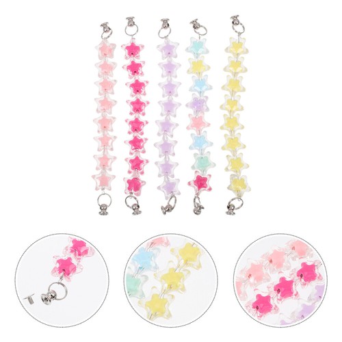 5 Pcs Pentagram Hanging Chain Mobile Phone Decor Accessory Unique - 第 1/12 張圖片
