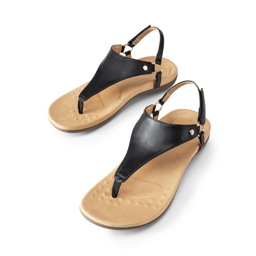 Women Flat Sandals Arch Support Soft Cushion Summer T-Strap Thong Sandals - Picture 22 of 58