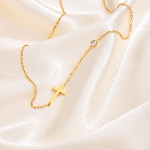 VNOX Minimalist Cross Necklace Simple Women Fashion Trendy Jewelry Easter Gifts - 第 8/8 張圖片