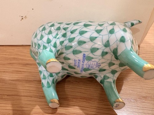 Herend Sheep Figurine 2003 Green Porcelain Height 6.5cm Animal No Box Used - Picture 4 of 5