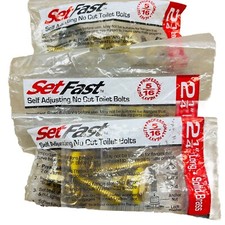 3 PK SETFAST SELF ADJUSTING NO CUT TOILET BOLTS KIT BRASS 42443