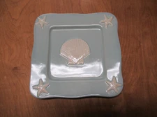 Home Studio SHORELINE COLLECTION Square Salad Plate Aqua 9"   4 available