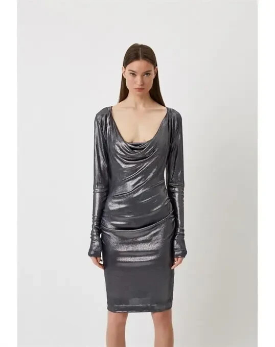 Vivienne Westwood Women's Stripped Elizabeth Jersey Dress - Silver