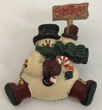 Vintage Christmas Snowman 2-1/4" Jewelry  Brooch Pin AB-13