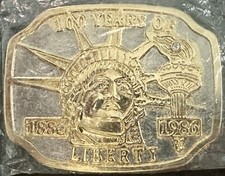 VINTAGE 100 YEARS OF LIBERTY 1886 - 1986 FREEDOM BELT BUCKLE Statue Of Liberty
