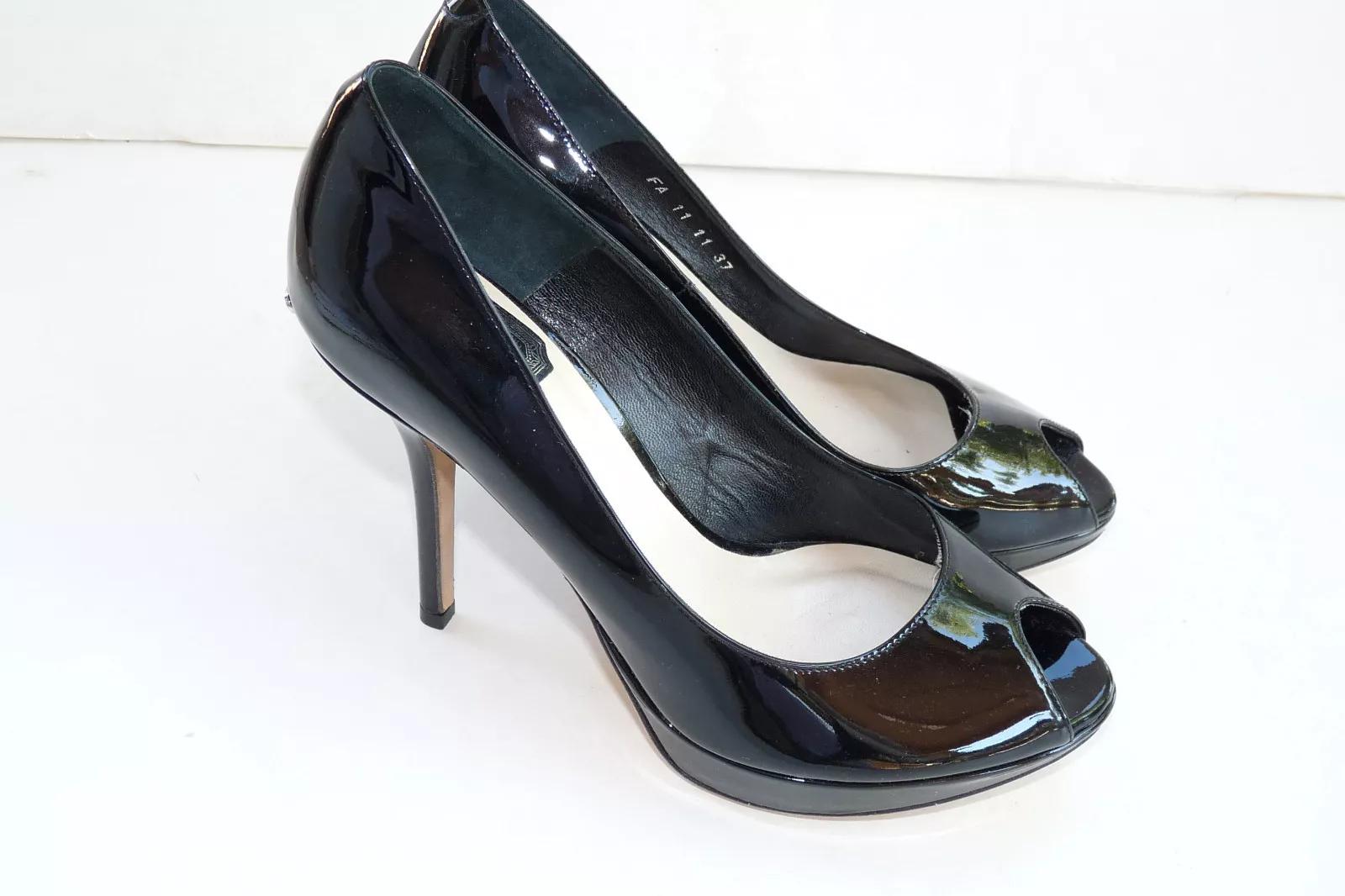 Escarpins talons chaussures Miss Dior Christian Dior noir brevetés taille 37 7 7,5 m