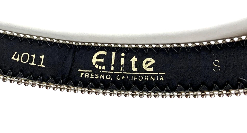 Vintage 90s Elite Fresno CA Womens Small Silver Metallic Belt Skinny Check Print - Image 3 of 4