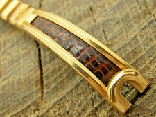 Vintage JB Champion Watch Band Bar End Expansion Gold Filled & Lizard NOS Unused