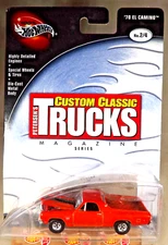 2002 Hot Wheels 100% Custom Classic Trucks Magazine 2/4 '70 El CAMINO Orange wRR