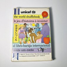 Vintage UNICEF World Shufflebook 5 Languages 52 Double-Sided Cards Homeschool