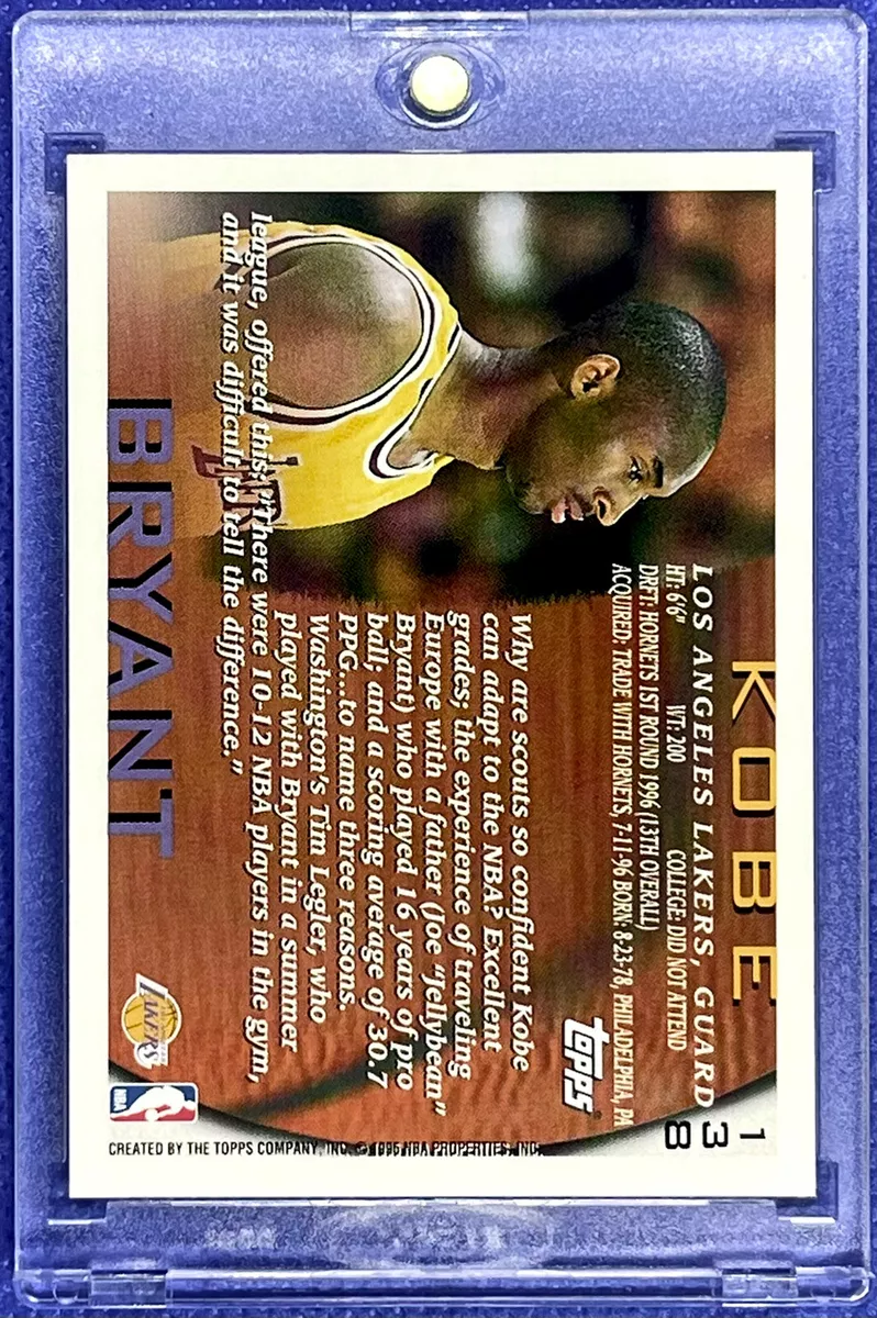 1996-97 TOPPS KOBE BRYANT ROOKIE CARD RC #138 LAKERS FACTORY SET BREAK - MINT!
