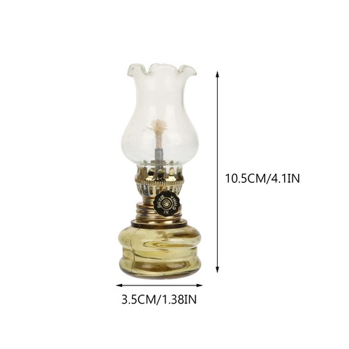 3PCS Oil Lamp Indoor Kerosene Lantern Vintage Style Hurricane Lamp Decoration - Picture 4 of 11
