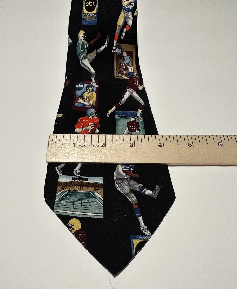 Vintage Football Tie ABC Wide World Of Sports Retro Silk Nicole Miller Gift View 4