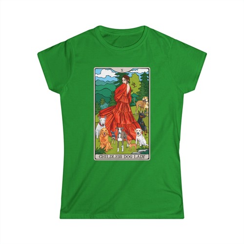T-shirt donna senza bambino cane signora tarocchi aderente senza bambino donna cani maglietta - Foto 5 di 6