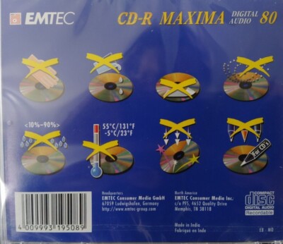 CD-R EMTEC 80 Minuti - Confezione Da 5 Dischi | 700 MB Per Masterizzazione Dati E Musica - Foto 8